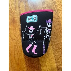 Swig Life Skeleton Cowboy Can Cooler Sleeve Boot Scootin Spooky Halloween